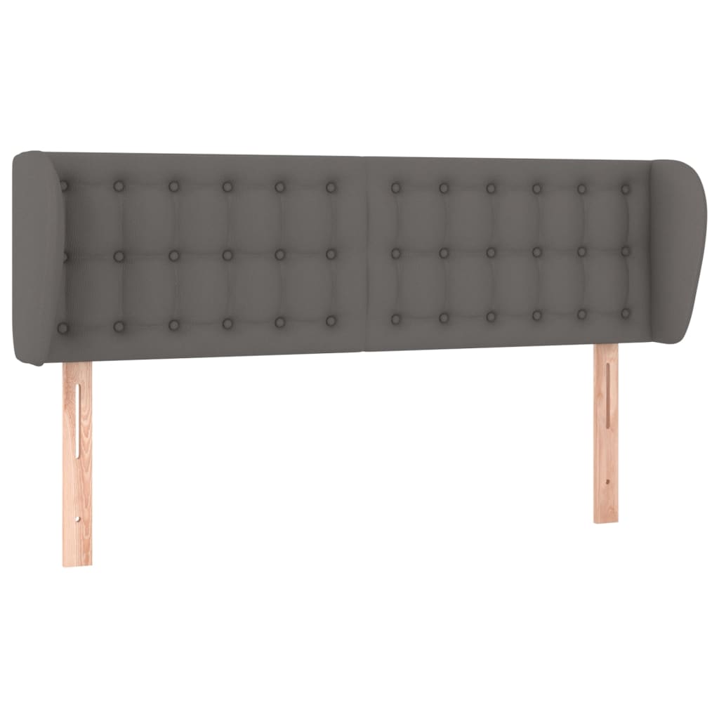 sengegavl med kanter 147x23x78/88 cm kunstlæder grå