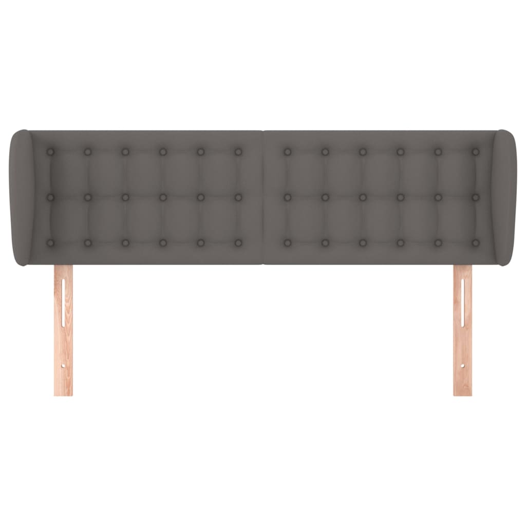 sengegavl med kanter 147x23x78/88 cm kunstlæder grå