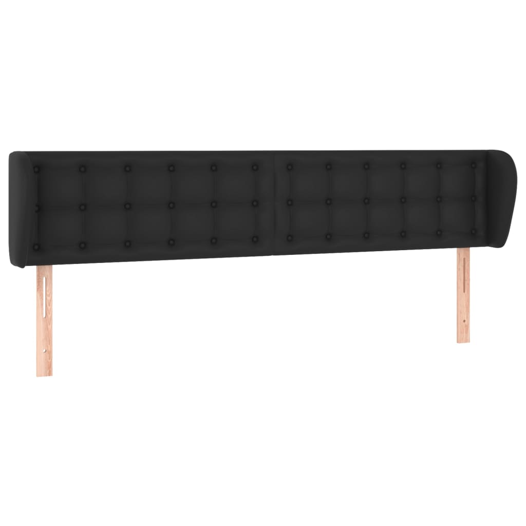 sengegavl med kanter 163x23x78/88 cm kunstlæder sort