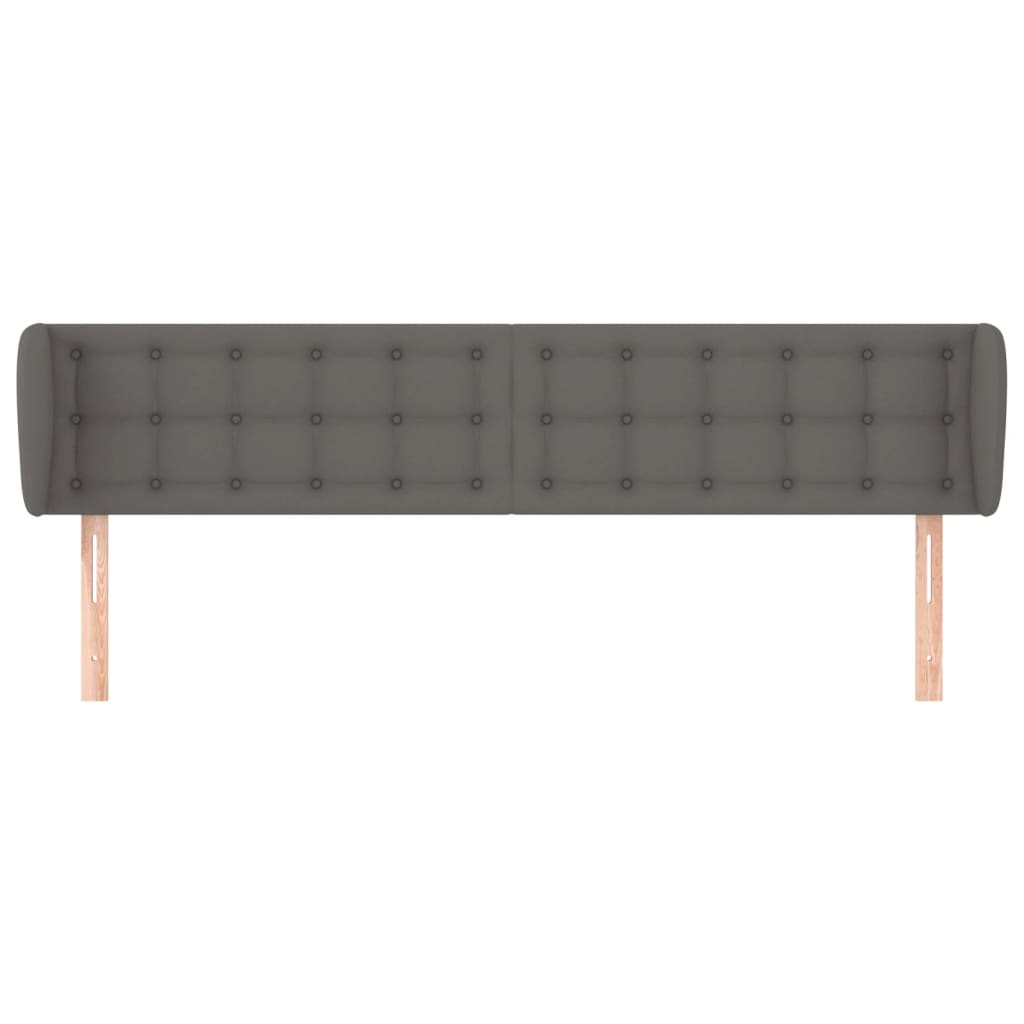 sengegavl med kanter 163x23x78/88 cm kunstlæder grå