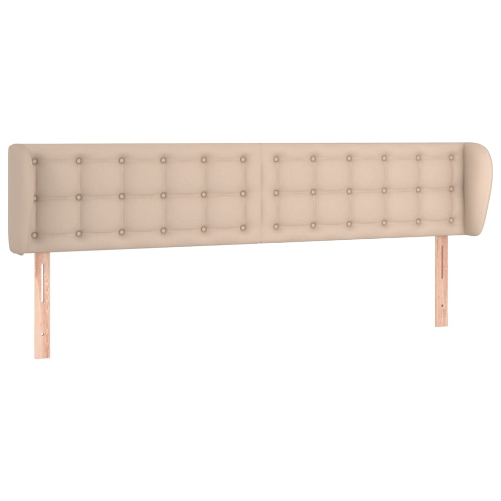 sengegavl med kanter 163x23x78/88 cm kunstlæder cappuccino
