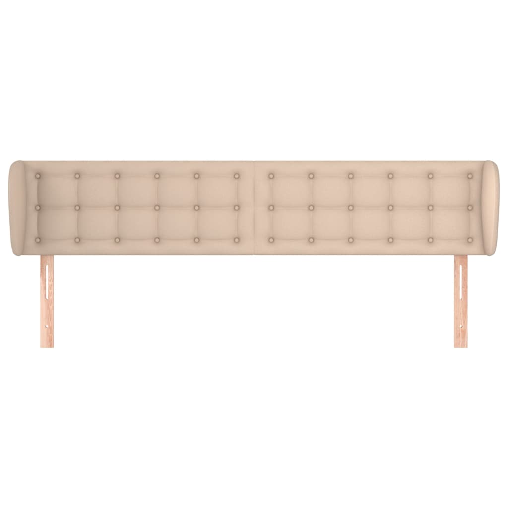 sengegavl med kanter 163x23x78/88 cm kunstlæder cappuccino