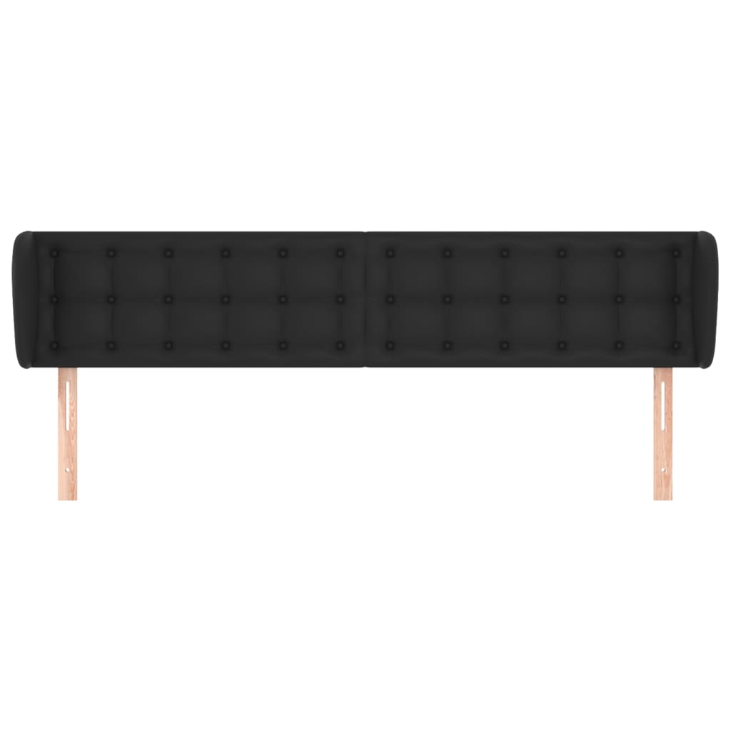 sengegavl med kanter 183x23x78/88 cm kunstlæder sort