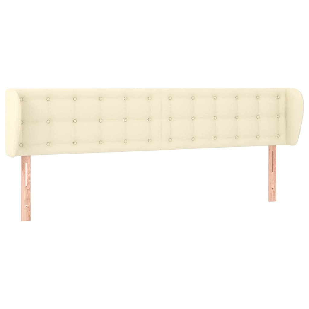 sengegavl med kanter 183x23x78/88 cm kunstlæder cremefarvet