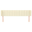 sengegavl med kanter 183x23x78/88 cm kunstlæder cremefarvet