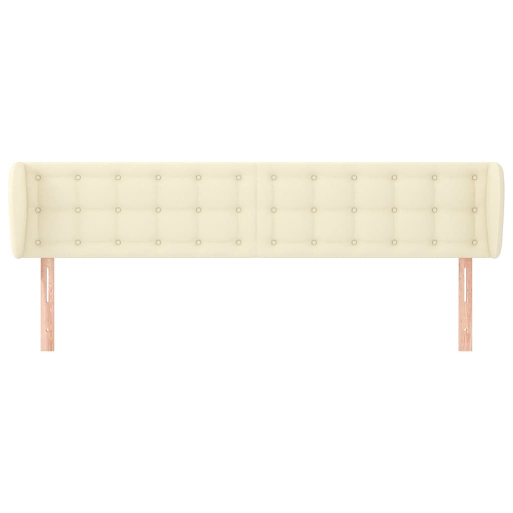 sengegavl med kanter 183x23x78/88 cm kunstlæder cremefarvet