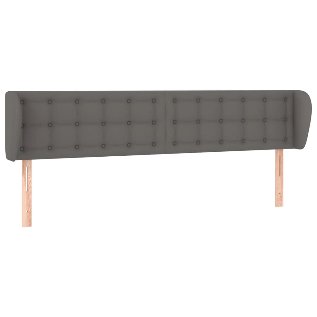 sengegavl med kanter 183x23x78/88 cm kunstlæder grå