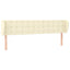 sengegavl med kanter 203x23x78/88 cm kunstlæder cremefarvet