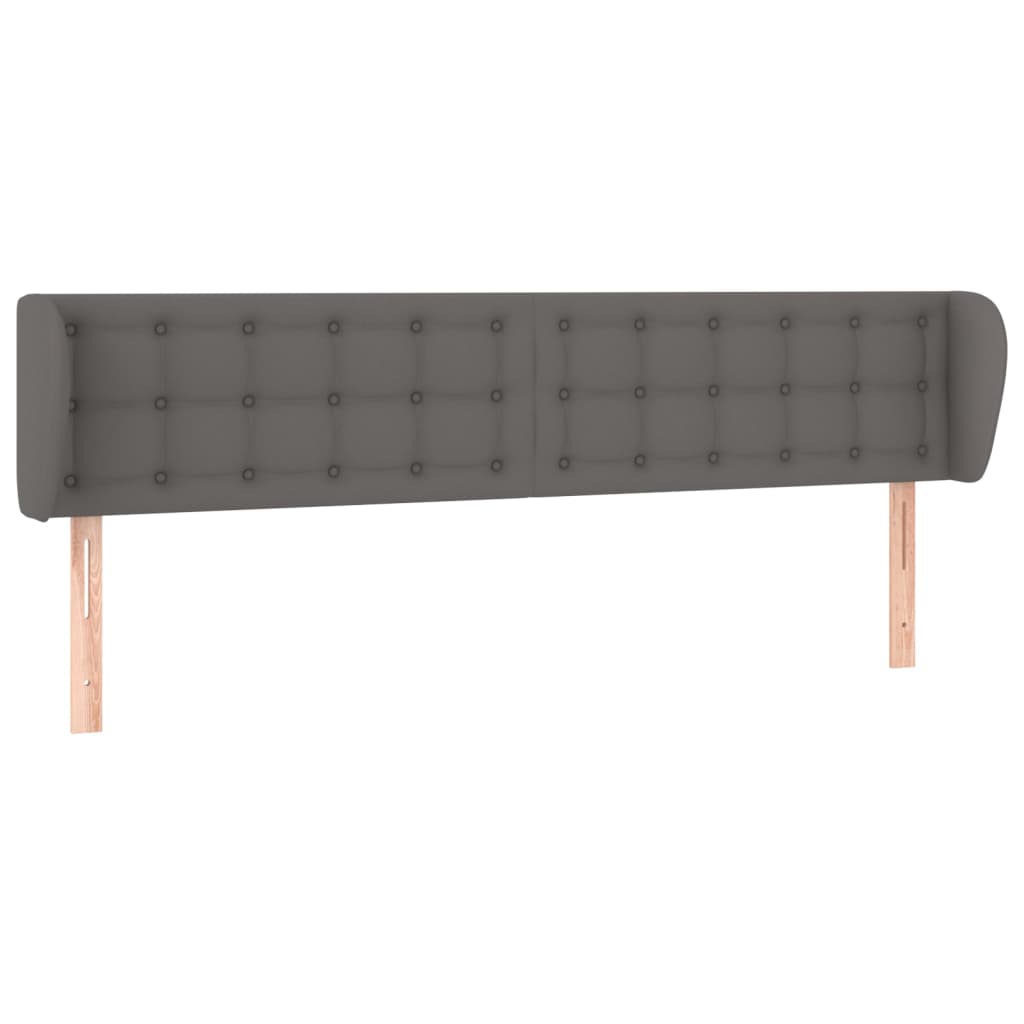 sengegavl med kanter 203x23x78/88 cm kunstlæder grå