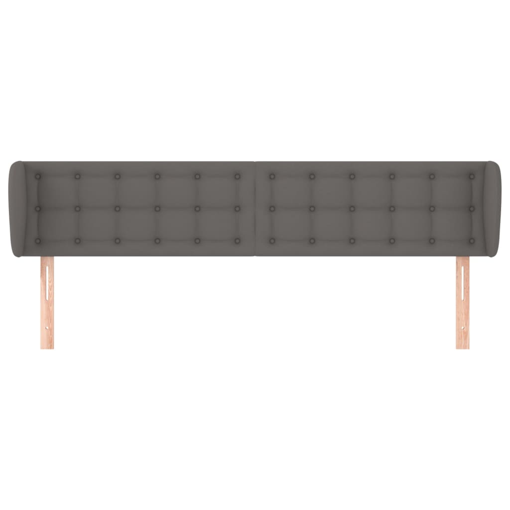 sengegavl med kanter 203x23x78/88 cm kunstlæder grå