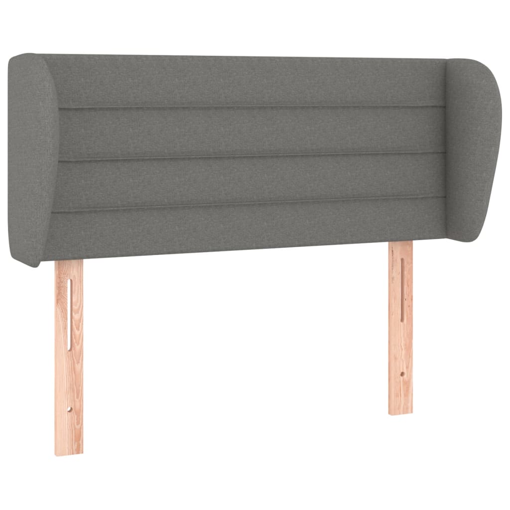 sengegavl med kanter 83x23x78/88 cm stof mørkegrå