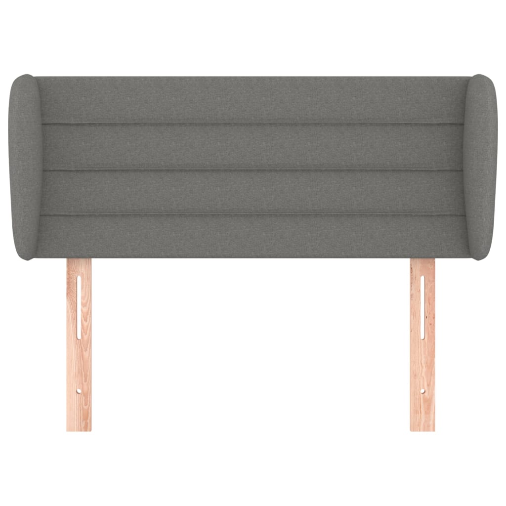 sengegavl med kanter 83x23x78/88 cm stof mørkegrå