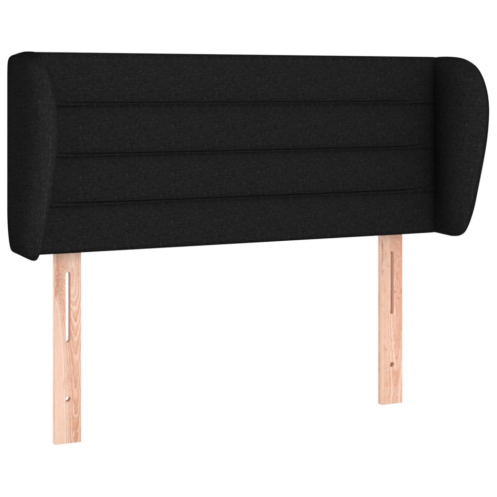 sengegavl med kanter 83x23x78/88 cm stof sort
