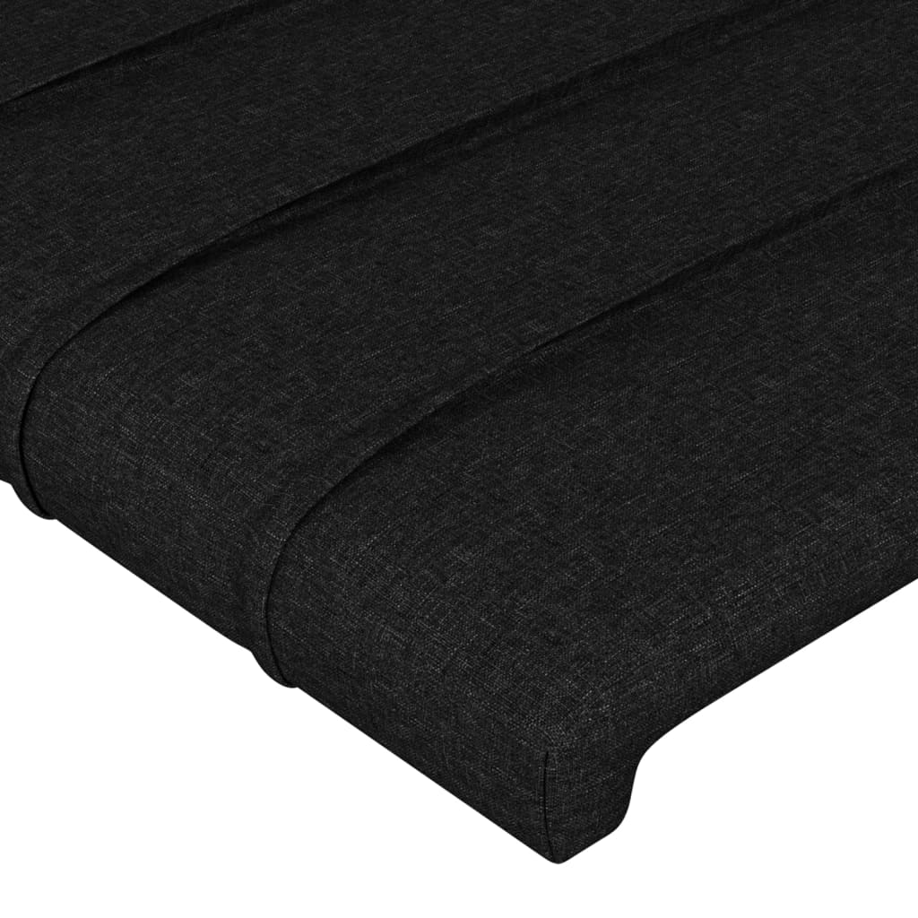 sengegavl med kanter 83x23x78/88 cm stof sort