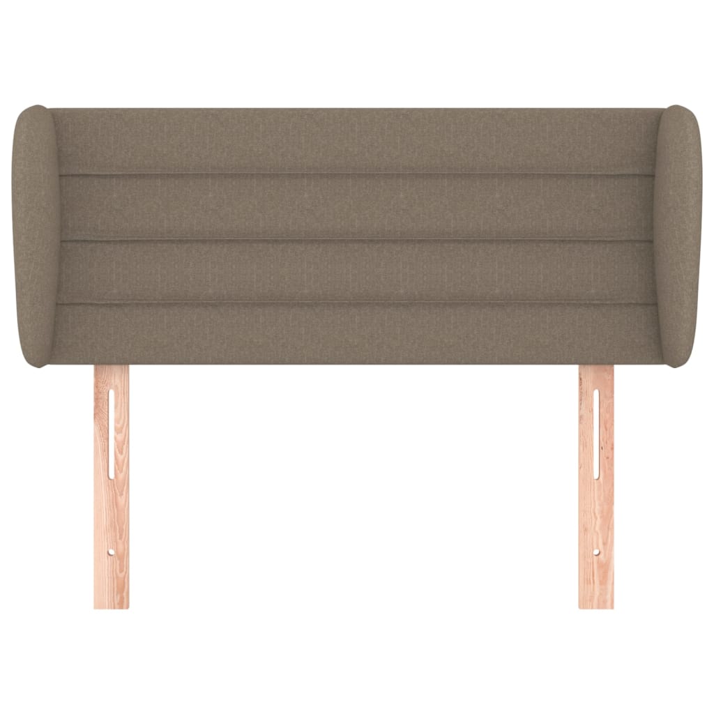 sengegavl med kanter 83x23x78/88 cm stof gråbrun