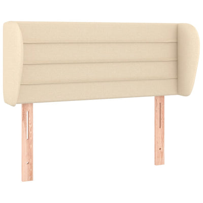 sengegavl med kanter 83x23x78/88 cm stof cremefarvet