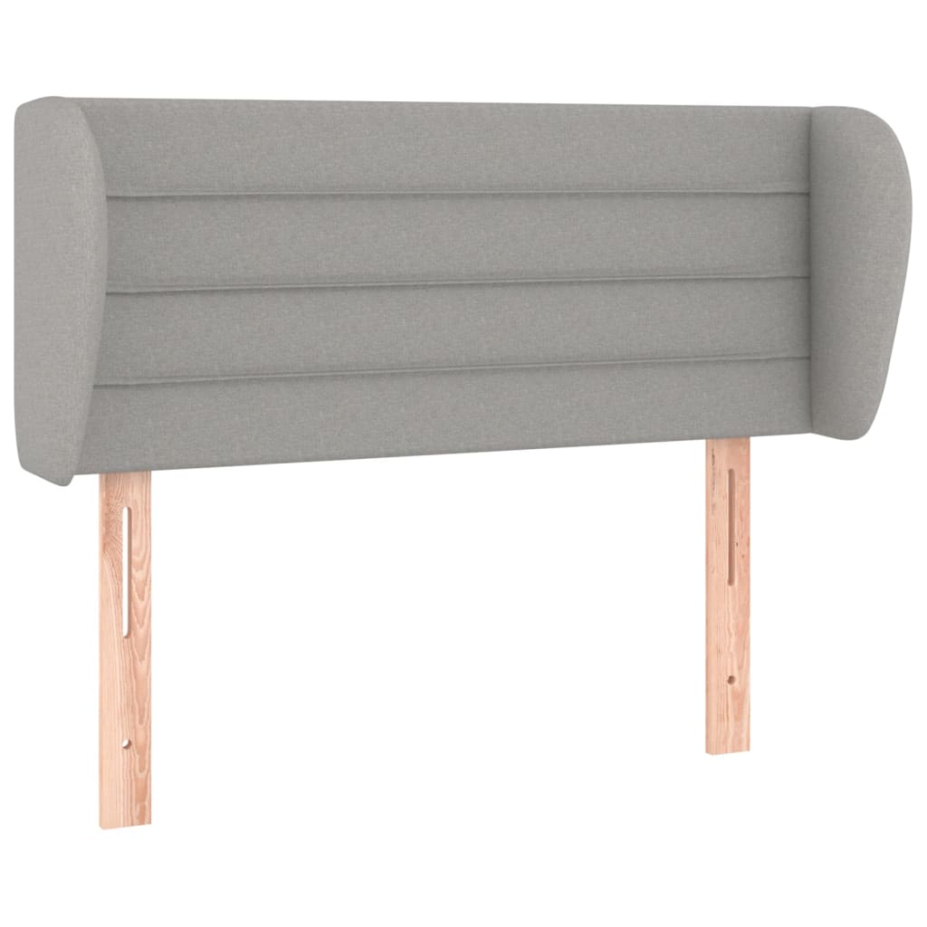 sengegavl med kanter 93x16x78/128 cm stof lysegrå