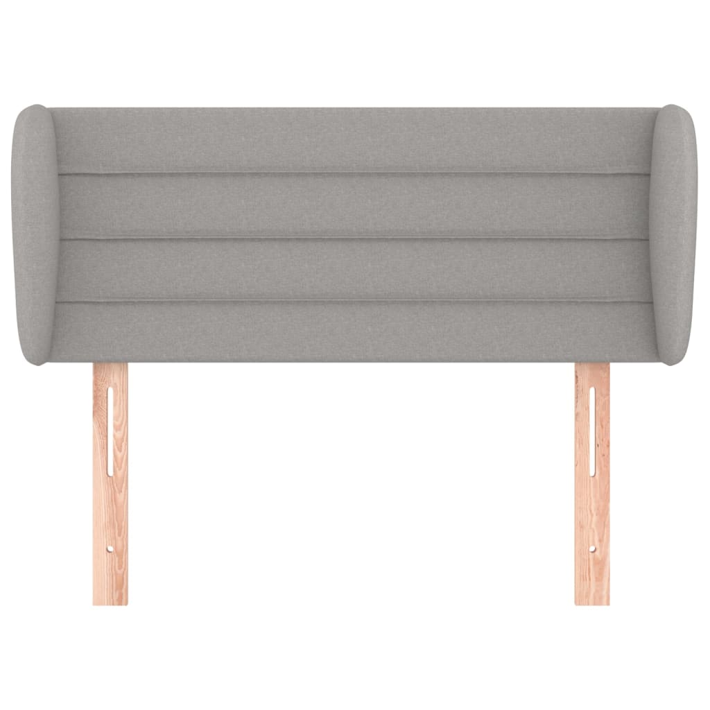 sengegavl med kanter 93x16x78/128 cm stof lysegrå