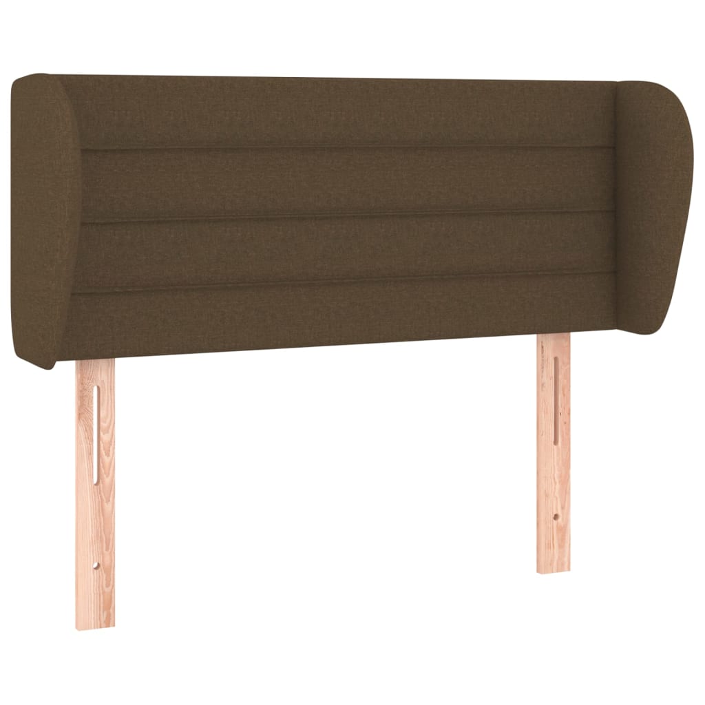 sengegavl med kanter 93x23x78/88 cm stof mørkebrun