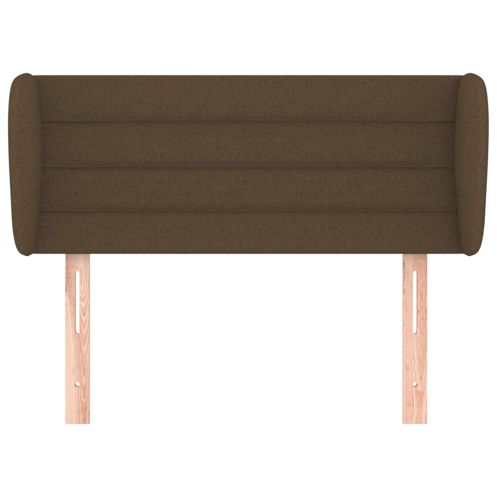 sengegavl med kanter 93x23x78/88 cm stof mørkebrun