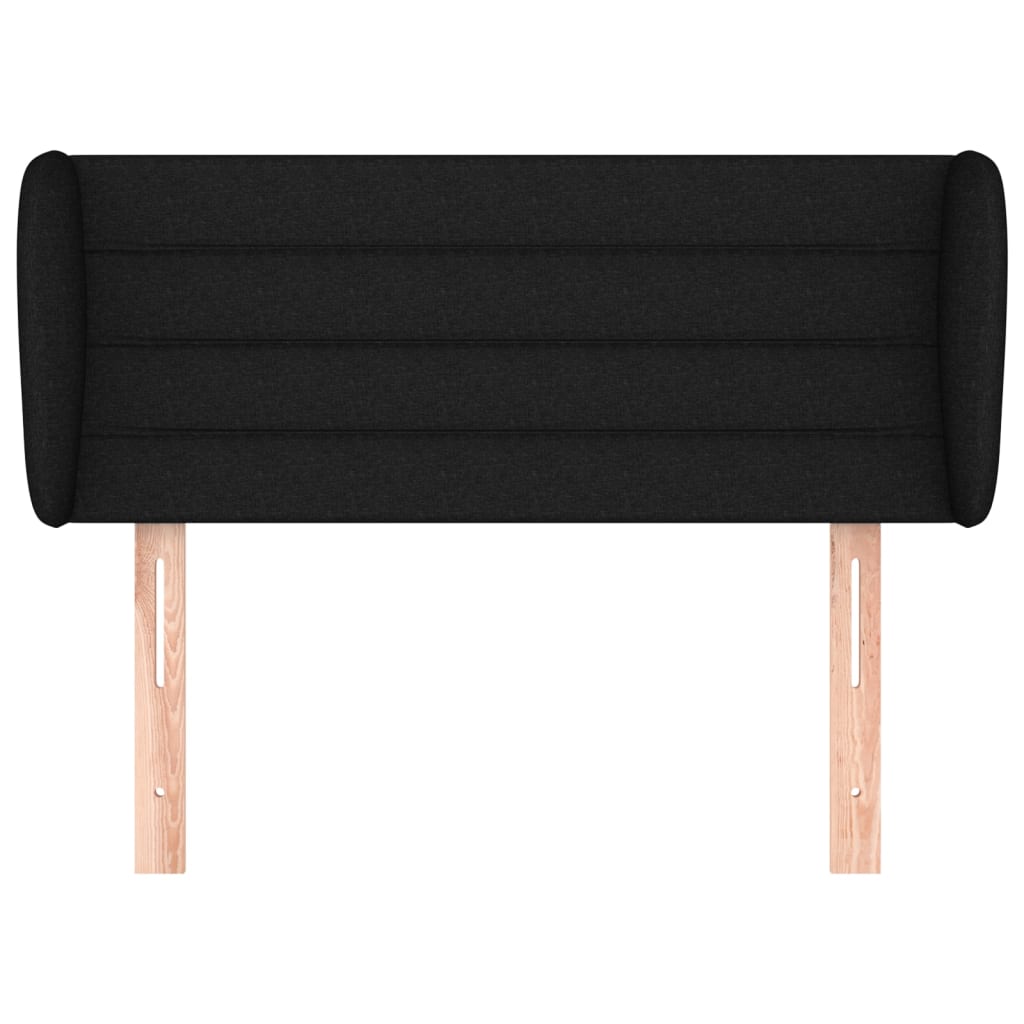 sengegavl med kanter 103x23x78/88 cm stof sort