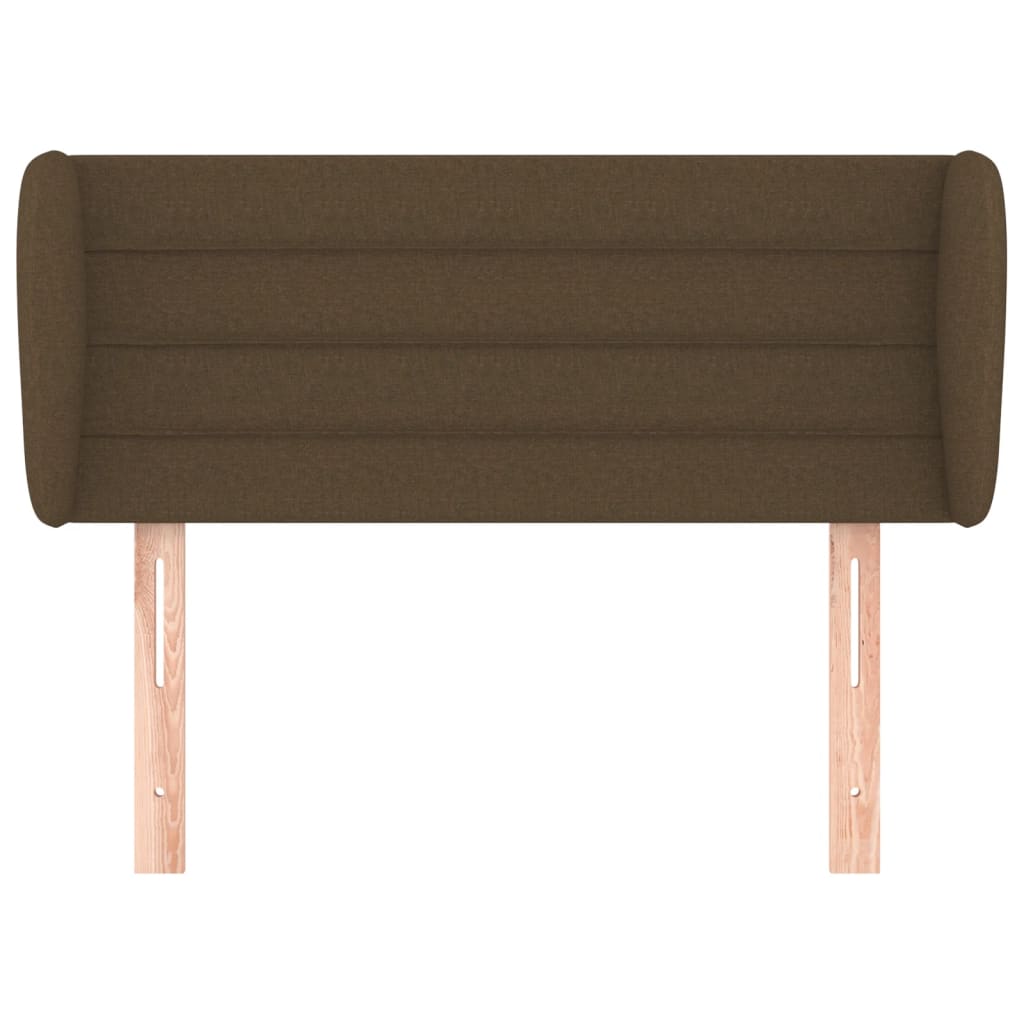 sengegavl med kanter 103x23x78/88 cm stof mørkebrun