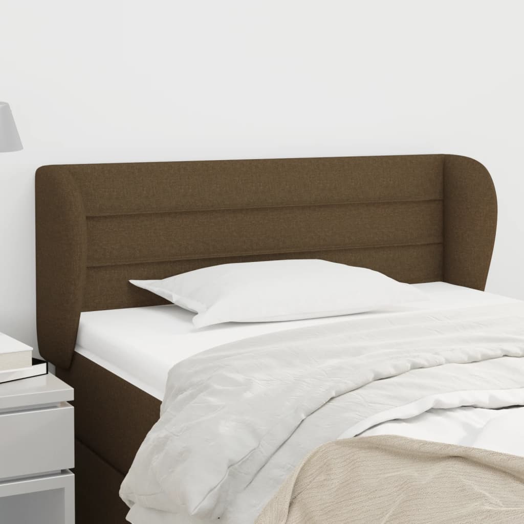 sengegavl med kanter 103x23x78/88 cm stof mørkebrun