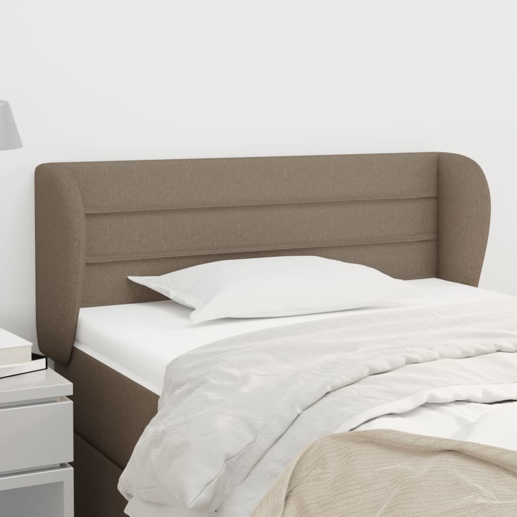 sengegavl med kanter 103x23x78/88 cm stof gråbrun