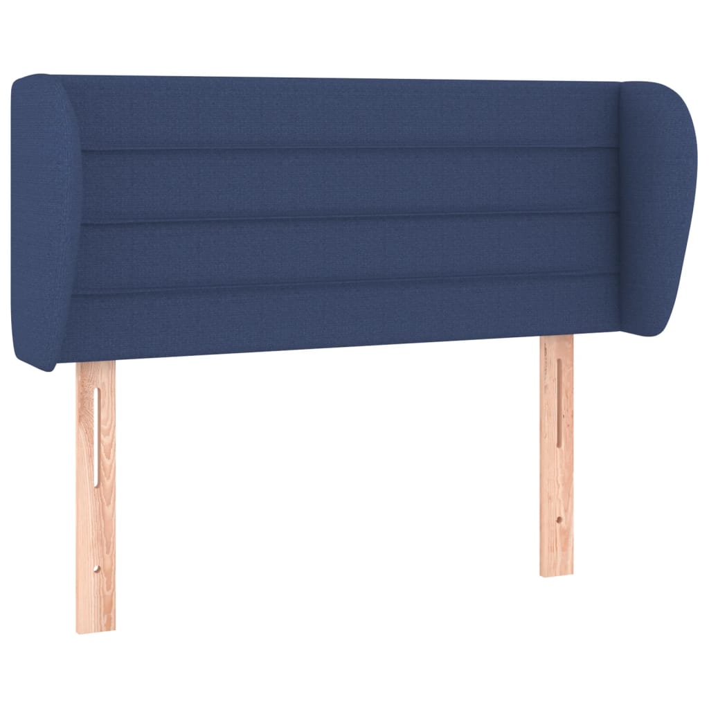 sengegavl med kanter 103x23x78/88 cm stof blå