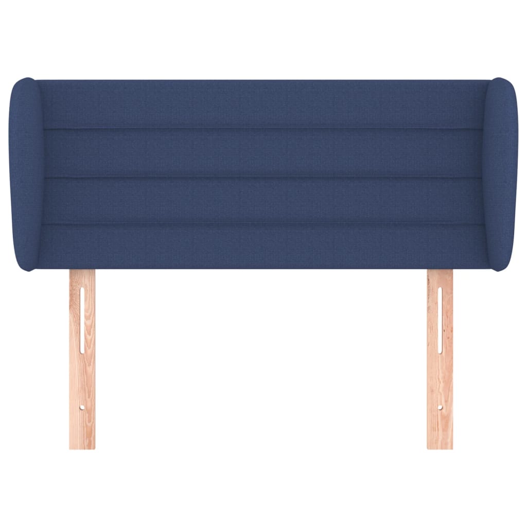 sengegavl med kanter 103x23x78/88 cm stof blå