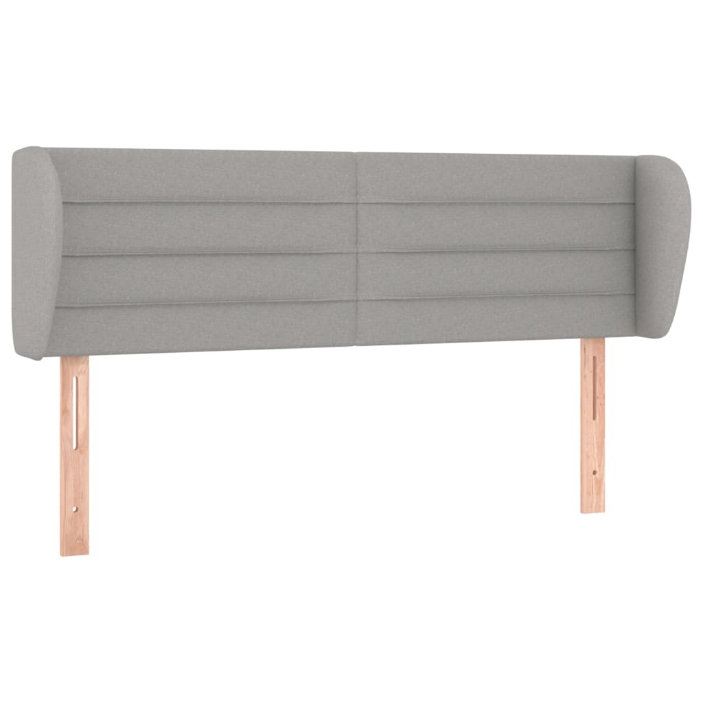 sengegavl med kanter 147x23x78/88cm stof lysegrå