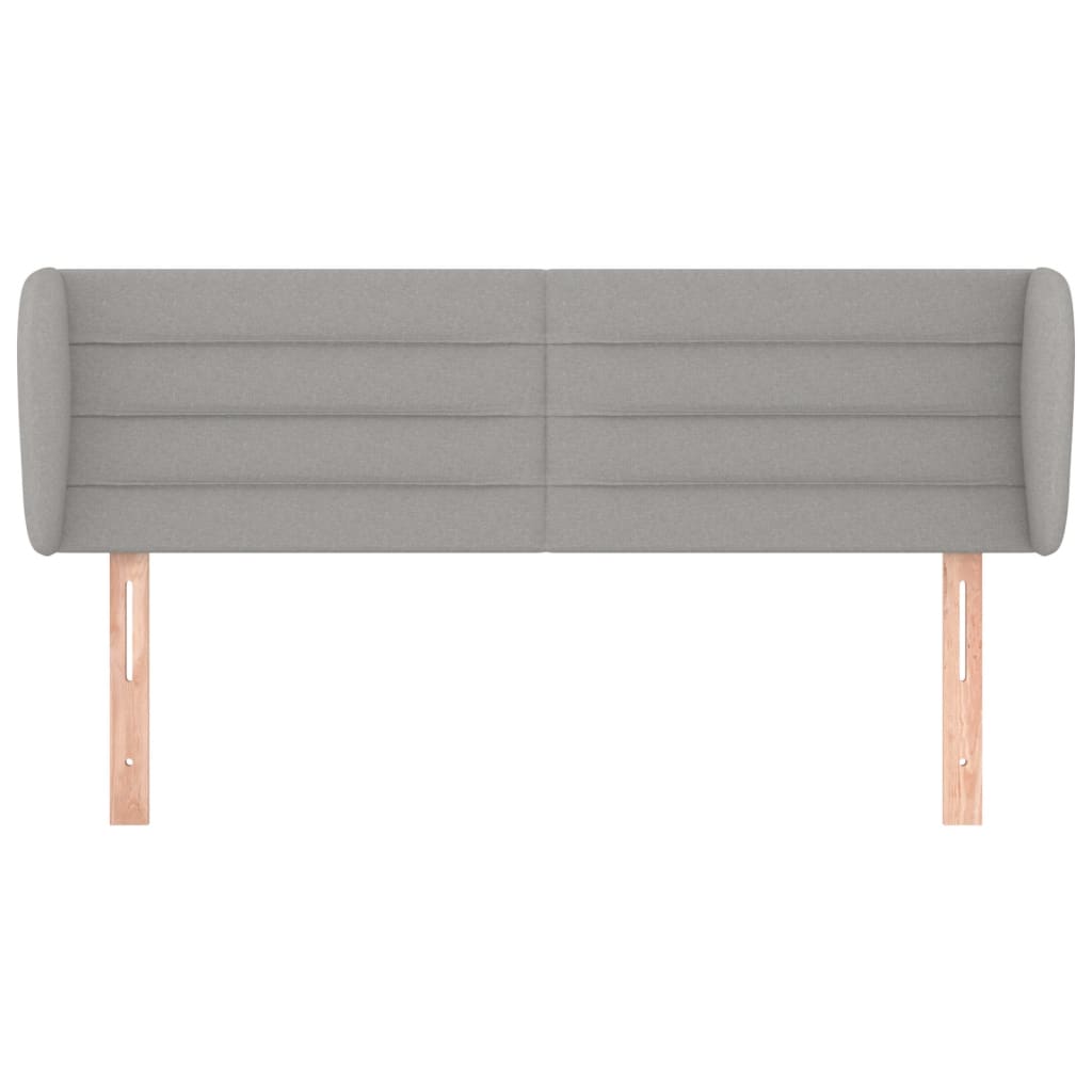 sengegavl med kanter 147x23x78/88cm stof lysegrå