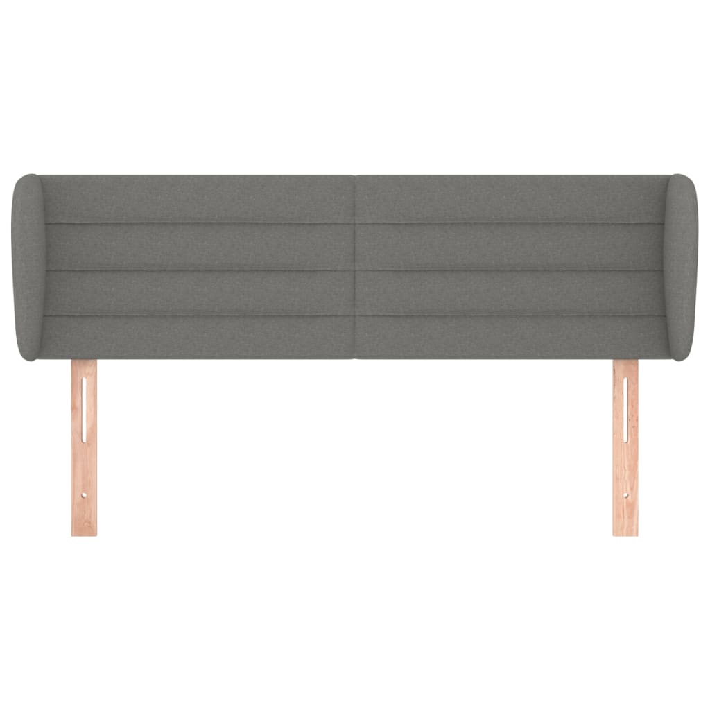 sengegavl med kanter 147x23x78/88 cm stof mørkegrå