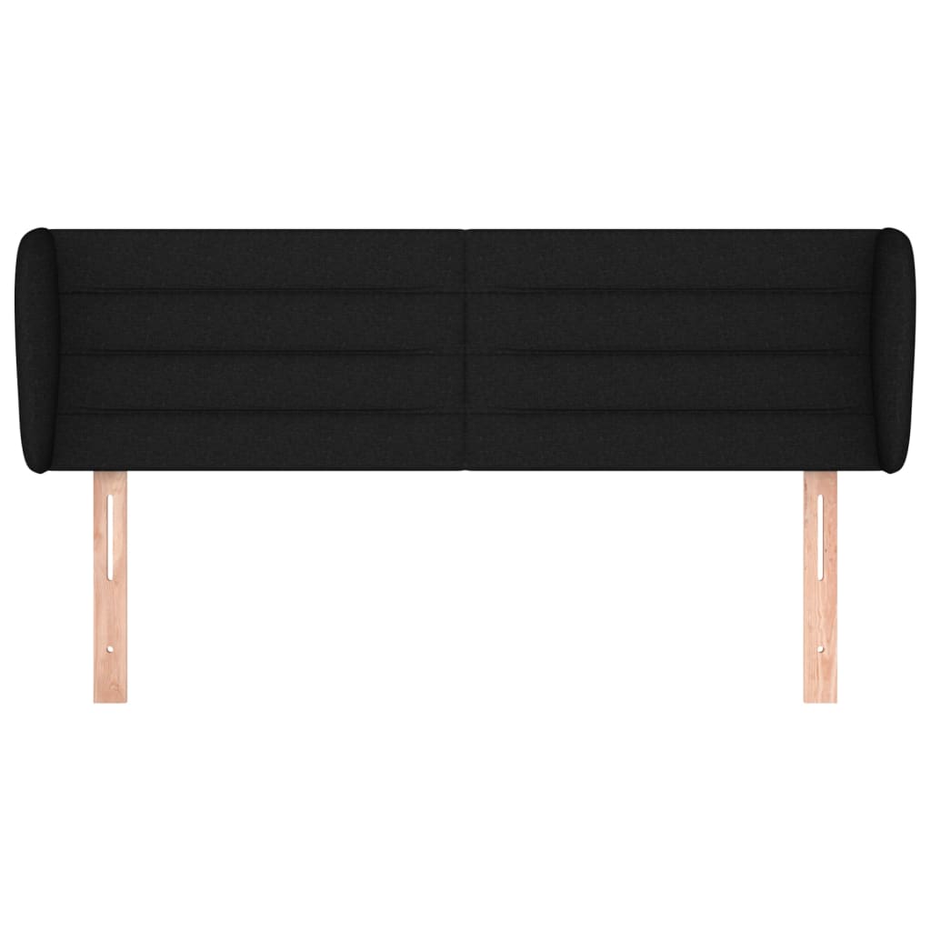 sengegavl med kanter 147x23x78/88 cm stof sort