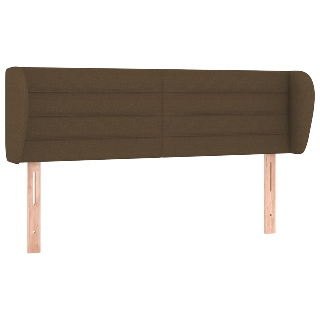 sengegavl med kanter 147x23x78/88 cm stof mørkebrun