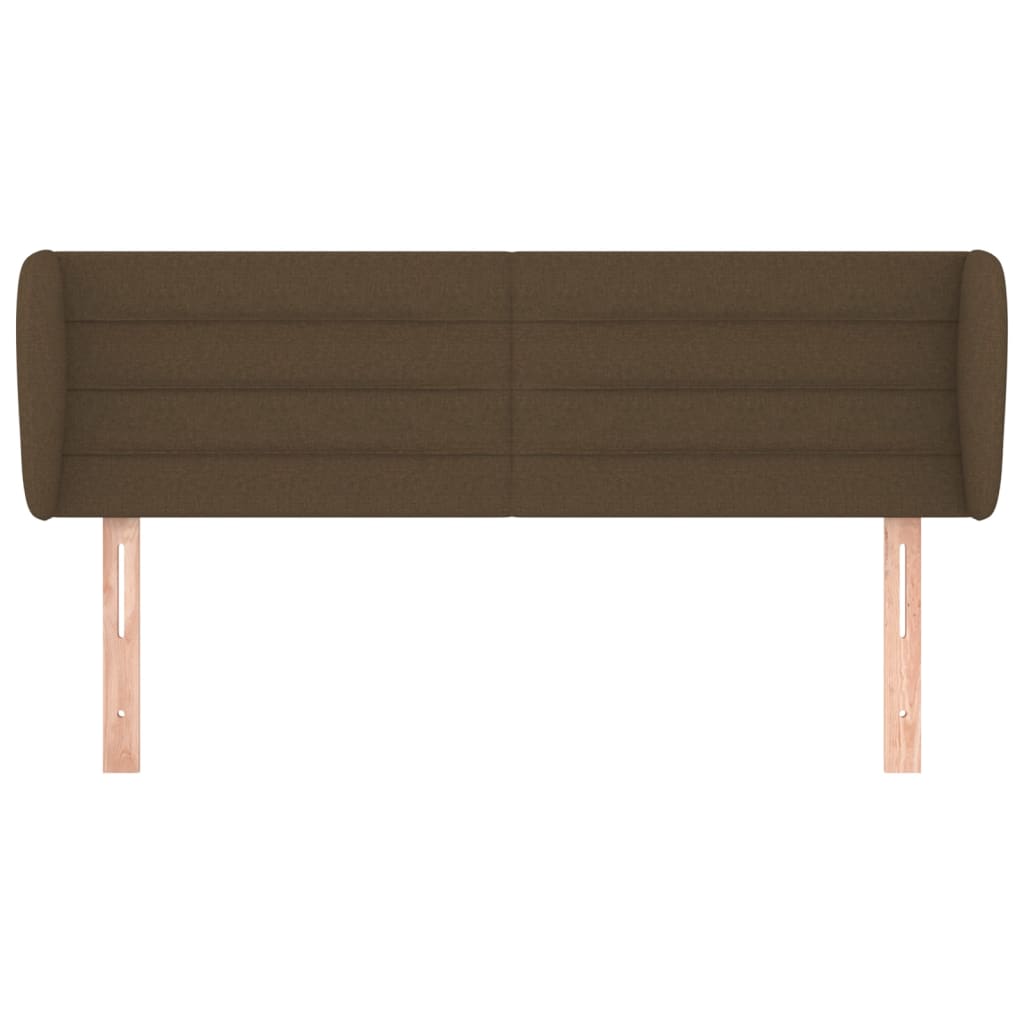 sengegavl med kanter 147x23x78/88 cm stof mørkebrun