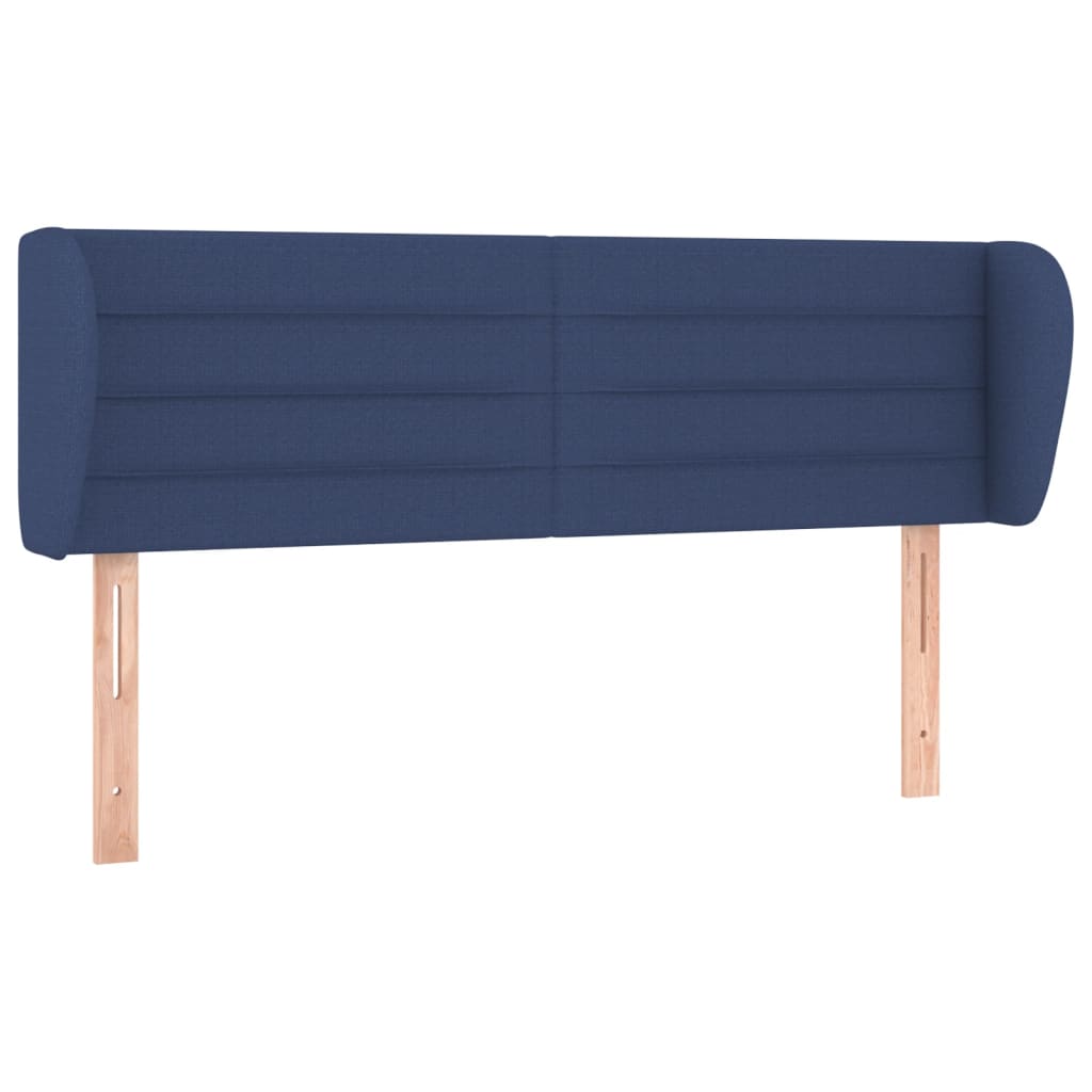 sengegavl med kanter 147x23x78/88 cm stof blå