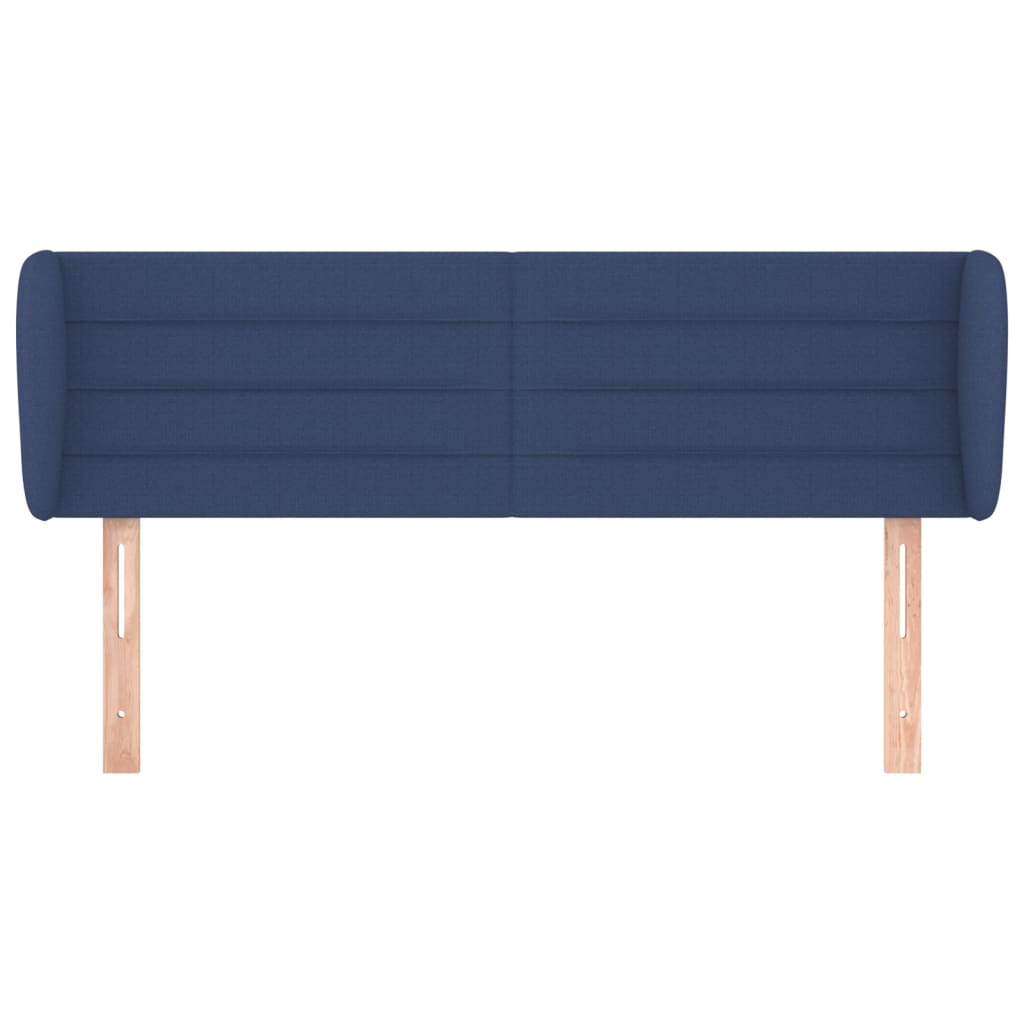 sengegavl med kanter 147x23x78/88 cm stof blå