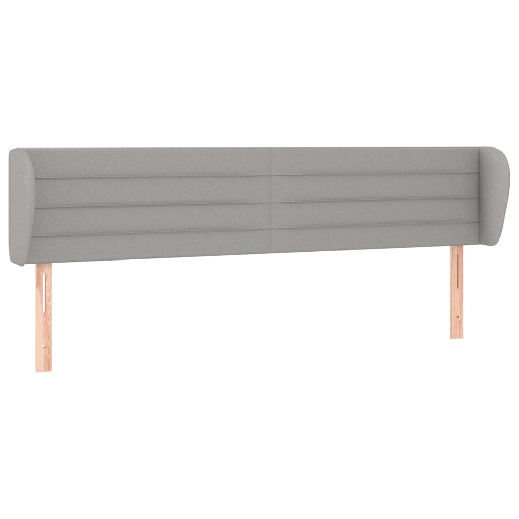 sengegavl med kanter 147x23x78/88cm stof lysegrå