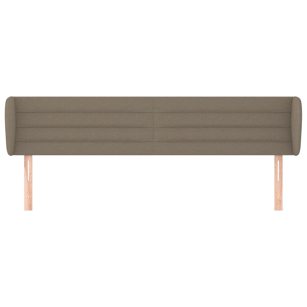 sengegavl med kanter 163x23x78/88 cm stof gråbrun