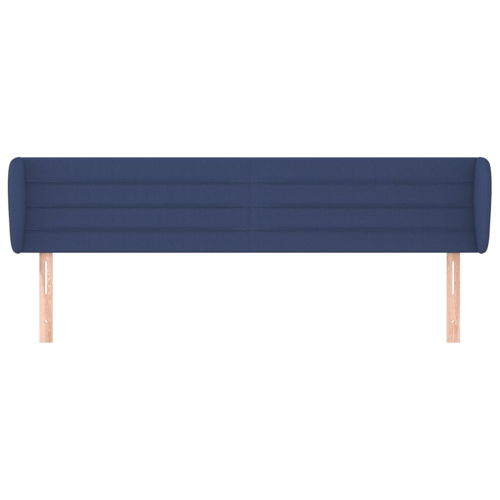 sengegavl med kanter 163x23x78/88 cm stof blå