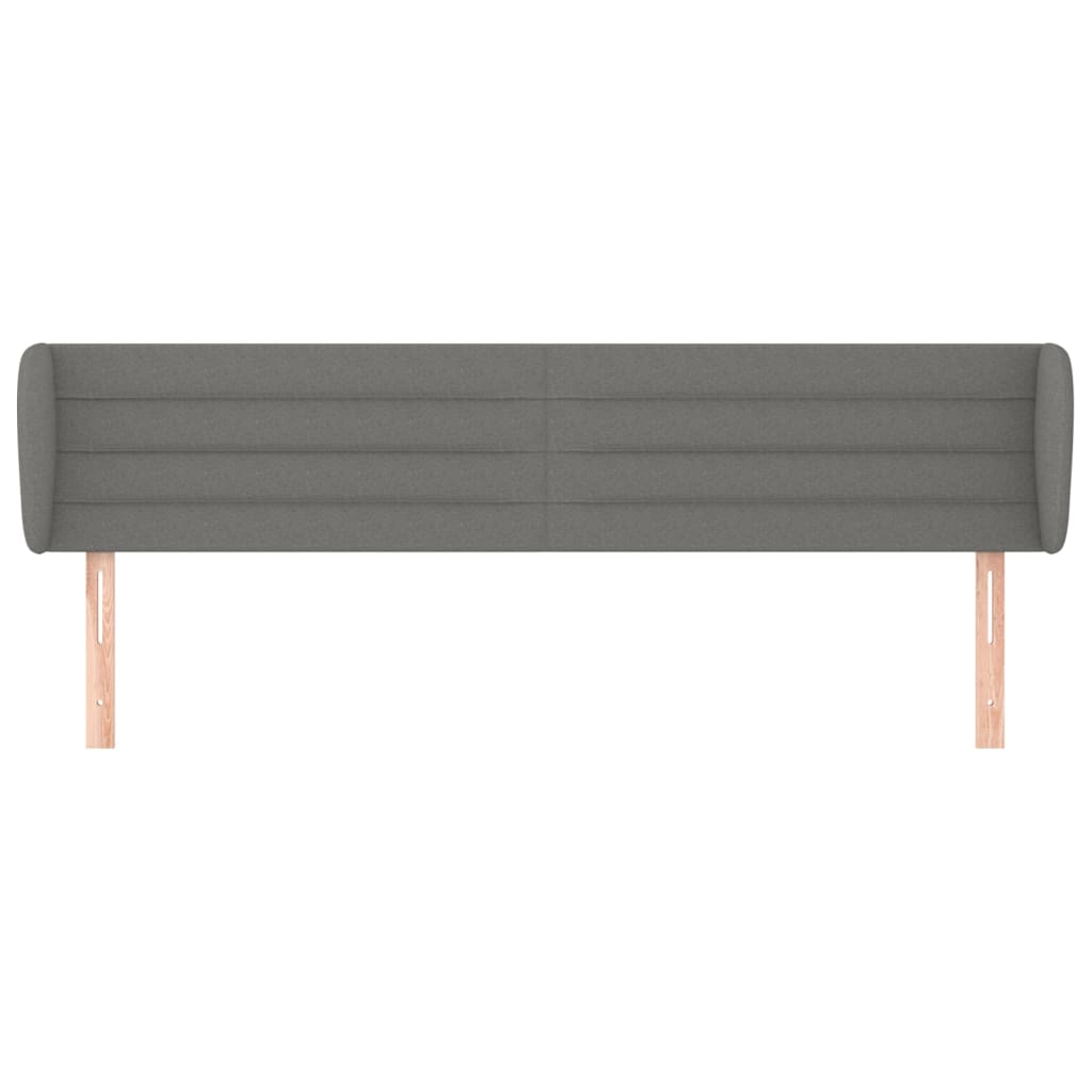 sengegavl med kanter 183x23x78/88 cm stof mørkegrå