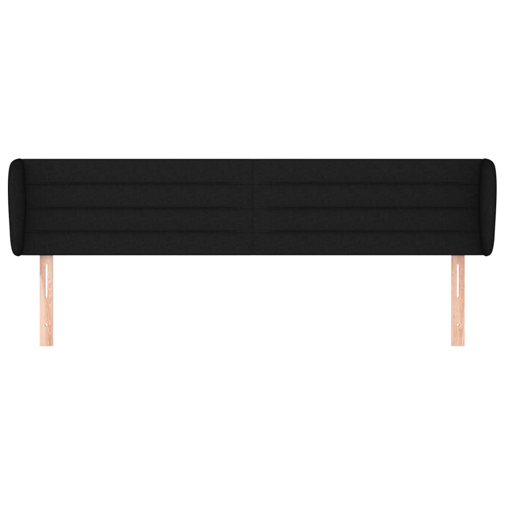 sengegavl med kanter 183x23x78/88 cm stof sort