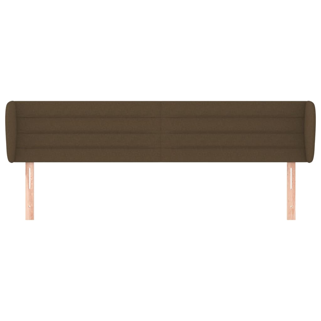sengegavl med kanter 183x23x78/88 cm stof mørkebrun