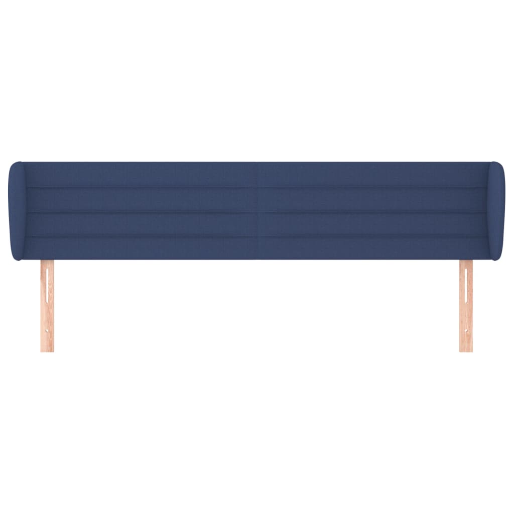 sengegavl med kanter 183x23x78/88 cm stof blå