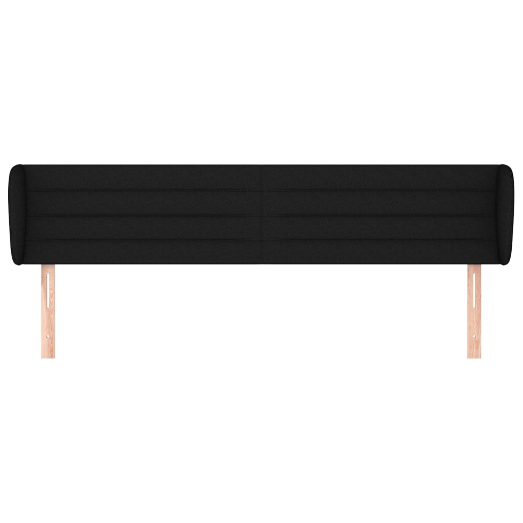 sengegavl med kanter 203x23x78/88 cm stof sort