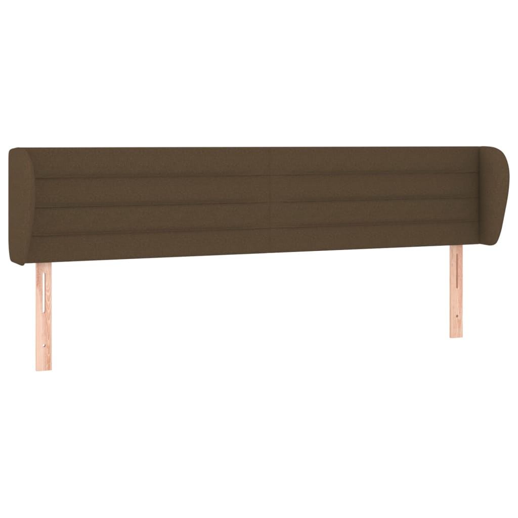sengegavl med kanter 203x23x78/88 cm stof mørkebrun