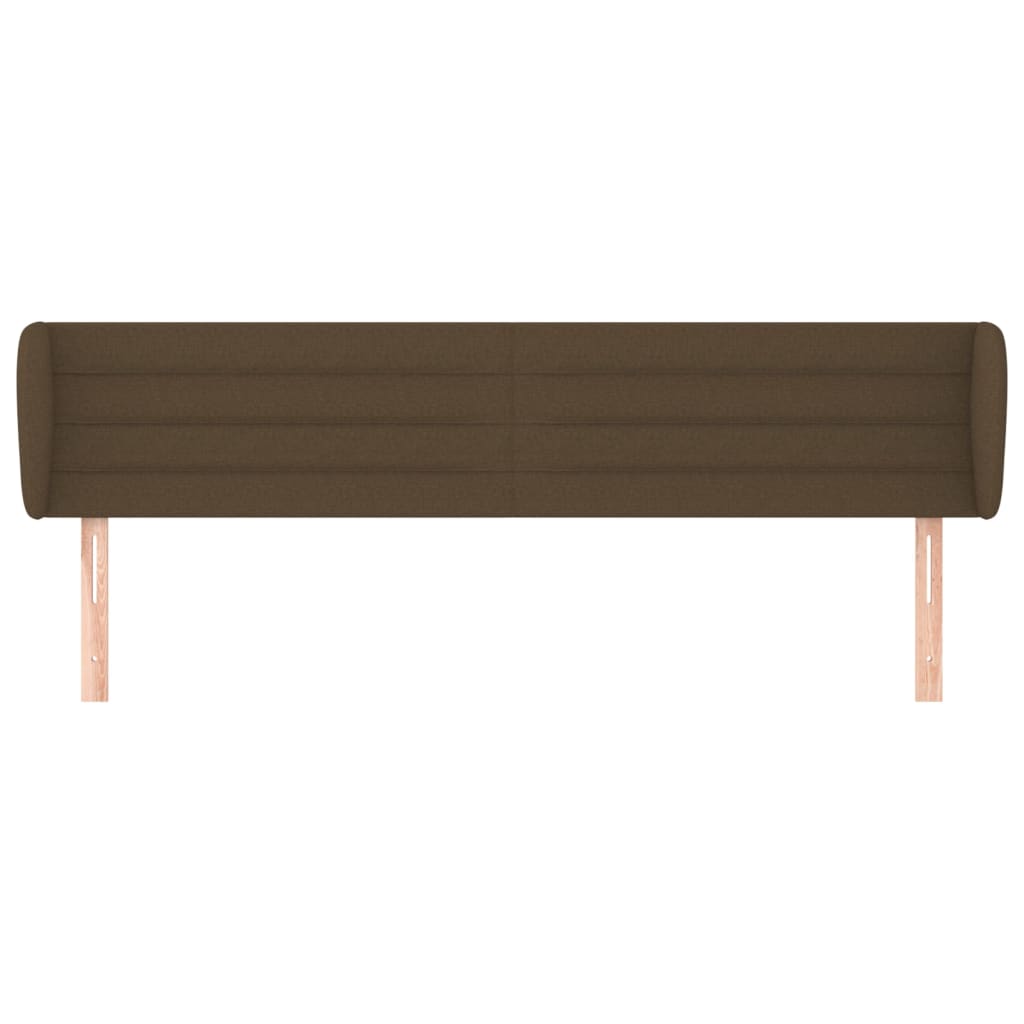 sengegavl med kanter 203x23x78/88 cm stof mørkebrun