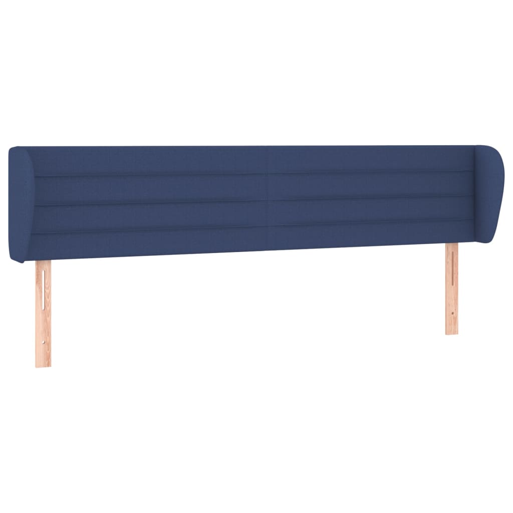 sengegavl med kanter 203x23x78/88 cm stof blå