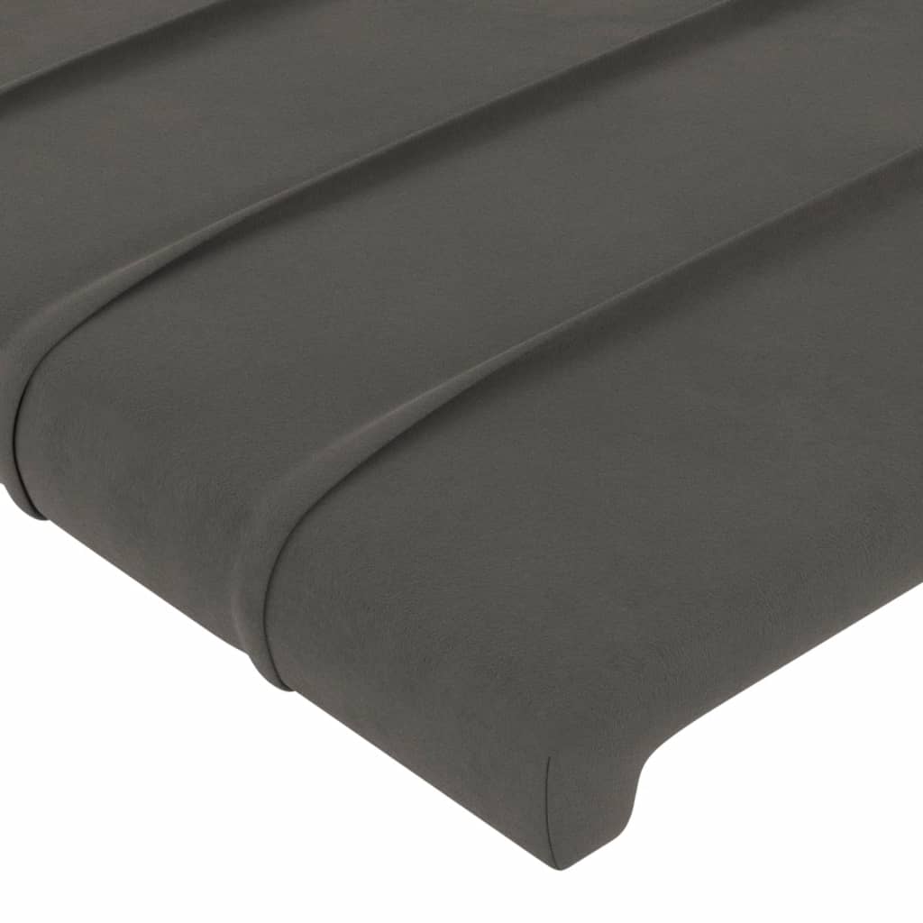 sengegavl med kanter 93x23x78/88 cm fløjl mørkegrå